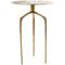 Gold Aluminum Geometric Slim Textured Accent Table
